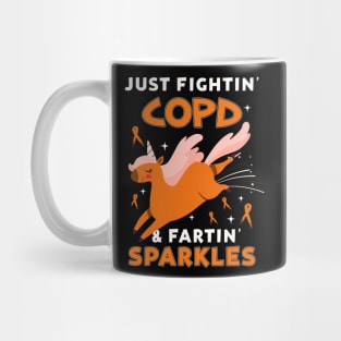 COPD funny unicorn farting sparkles Mug